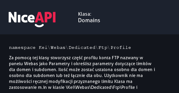 Klasa Domains &middot; NiceAPI dla PHP 5.6