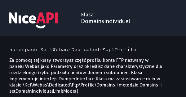 Klasa DomainsIndividual &middot; NiceAPI dla PHP 5.6