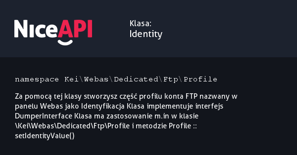 Klasa Identity &middot; NiceAPI dla PHP 5.6