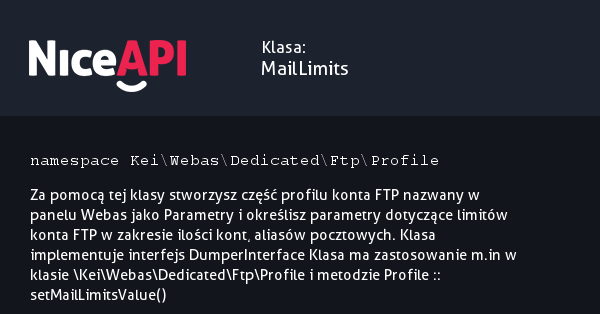 Klasa MailLimits &middot; NiceAPI dla PHP 5.6