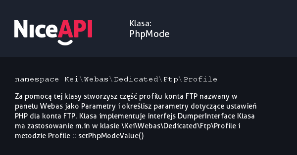 Klasa PhpMode &middot; NiceAPI dla PHP 5.6