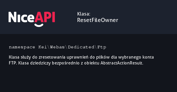 Klasa ResetFileOwner &middot; NiceAPI dla PHP 5.6