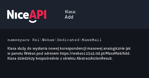 Klasa Add &middot; NiceAPI dla PHP 5.6
