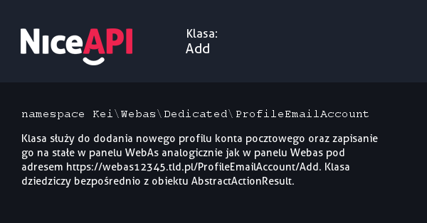 Klasa Add &middot; NiceAPI dla PHP 5.6