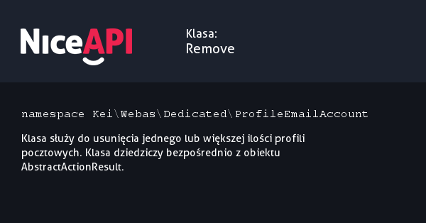 Klasa Remove &middot; NiceAPI dla PHP 5.6
