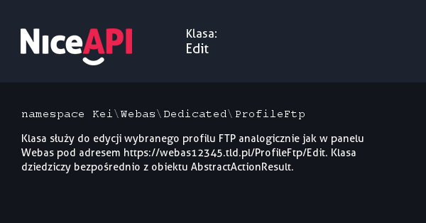 Klasa Edit &middot; NiceAPI dla PHP 5.6