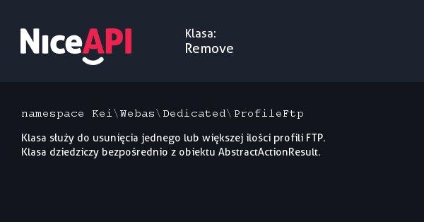 Klasa Remove &middot; NiceAPI dla PHP 5.6