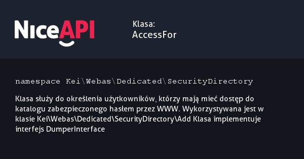 Klasa AccessFor &middot; NiceAPI dla PHP 5.6