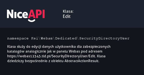 Klasa Edit &middot; NiceAPI dla PHP 5.6