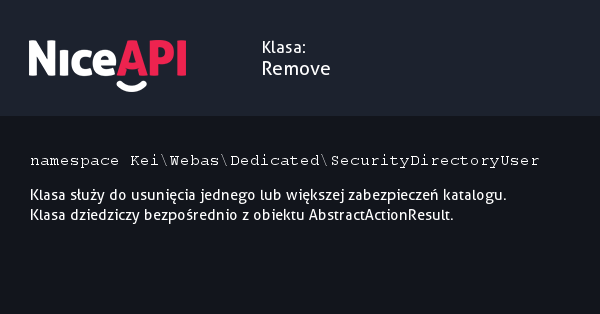 Klasa Remove &middot; NiceAPI dla PHP 5.6