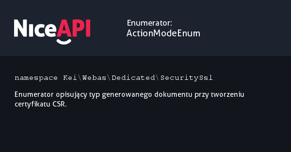 Enumerator ActionModeEnum &middot; NiceAPI dla PHP 5.6