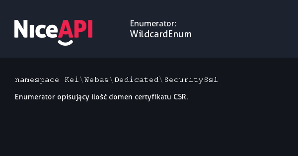 Enumerator WildcardEnum &middot; NiceAPI dla PHP 5.6