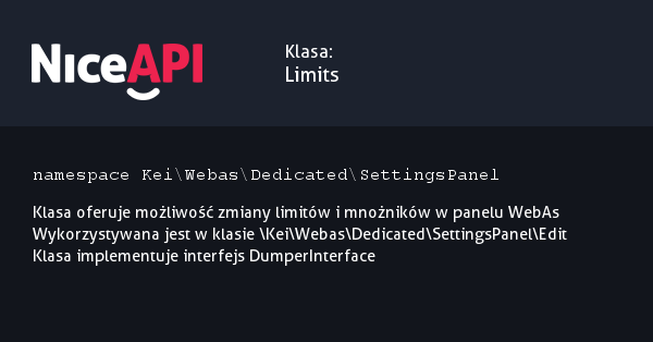 Klasa Limits &middot; NiceAPI dla PHP 5.6