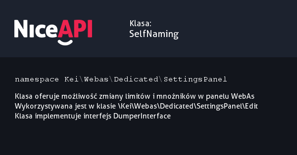 Klasa SelfNaming &middot; NiceAPI dla PHP 5.6