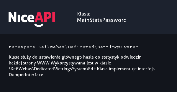 Klasa MainStatsPassword &middot; NiceAPI dla PHP 5.6