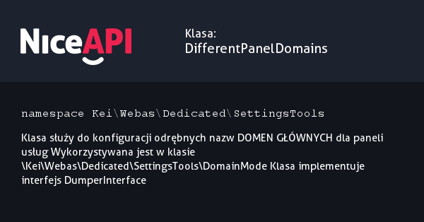 Klasa DifferentPanelDomains &middot; NiceAPI dla PHP 5.6