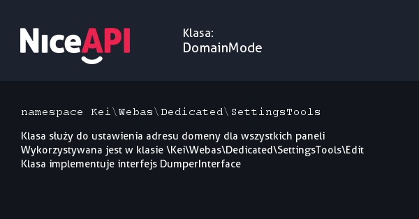 Klasa DomainMode &middot; NiceAPI dla PHP 5.6