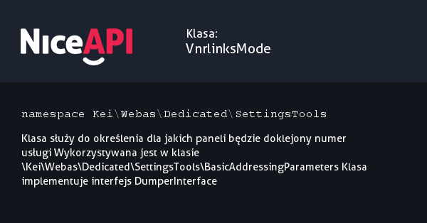 Klasa VnrlinksMode &middot; NiceAPI dla PHP 5.6