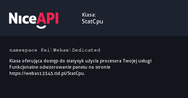 Klasa StatCpu &middot; NiceAPI dla PHP 5.6