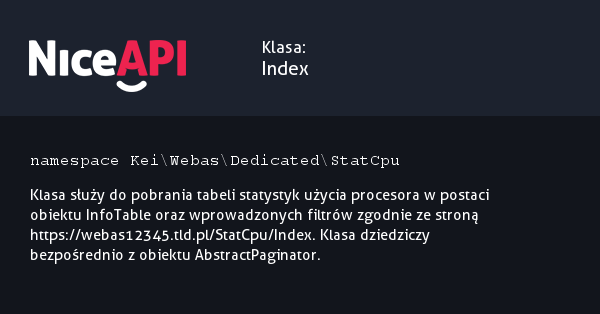 Klasa Index &middot; NiceAPI dla PHP 5.6