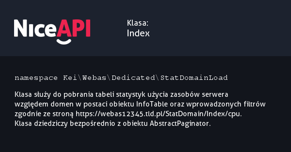 Klasa Index &middot; NiceAPI dla PHP 5.6