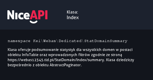 Klasa Index &middot; NiceAPI dla PHP 5.6