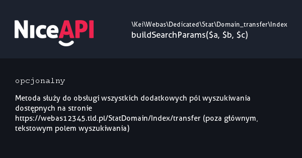 Index &rarr; buildSearchParams &middot; NiceAPI dla PHP 5.6