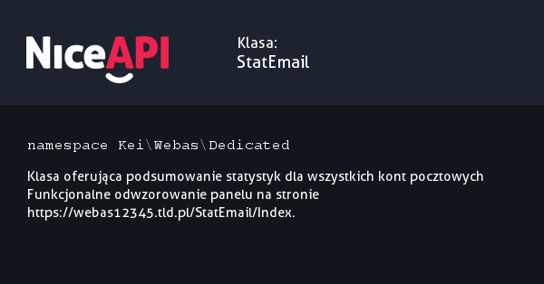 Klasa StatEmail &middot; NiceAPI dla PHP 5.6