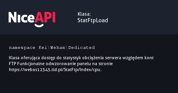Klasa StatFtpLoad &middot; NiceAPI dla PHP 5.6