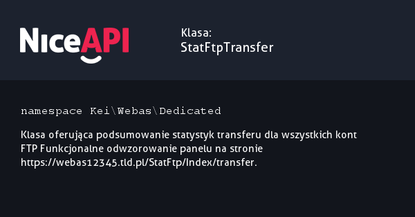 Klasa StatFtpTransfer &middot; NiceAPI dla PHP 5.6