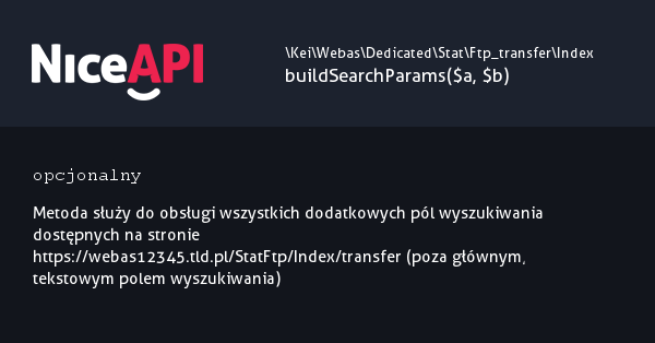 Index &rarr; buildSearchParams &middot; NiceAPI dla PHP 5.6