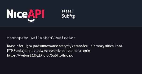 Klasa Subftp &middot; NiceAPI dla PHP 5.6