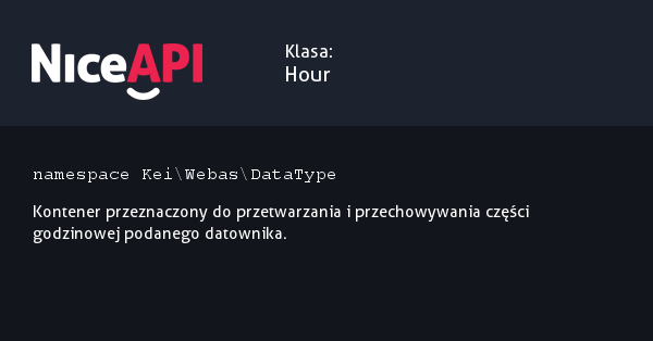 Klasa Hour &middot; NiceAPI dla PHP 5.6