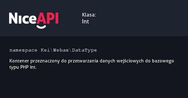 Klasa Int &middot; NiceAPI dla PHP 5.6