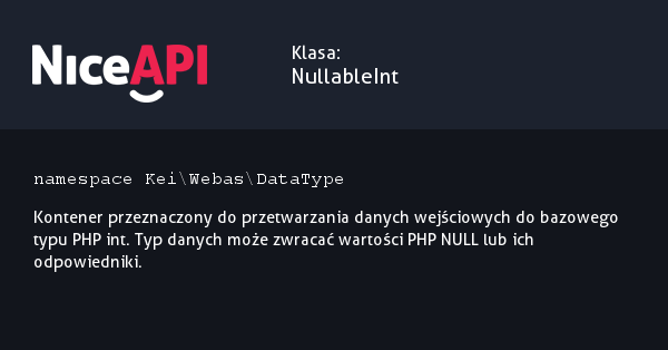 Klasa NullableInt &middot; NiceAPI dla PHP 5.6