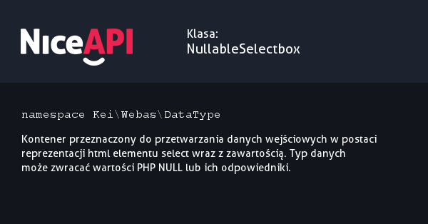 Klasa NullableSelectbox &middot; NiceAPI dla PHP 5.6