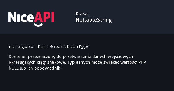 Klasa NullableString &middot; NiceAPI dla PHP 5.6