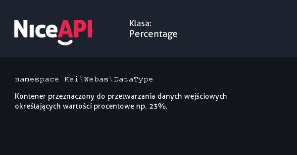 Klasa Percentage &middot; NiceAPI dla PHP 5.6