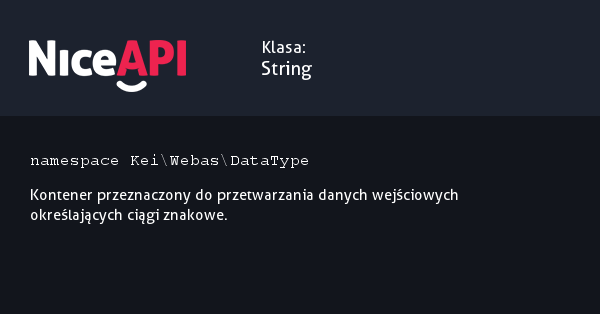 Klasa String &middot; NiceAPI dla PHP 5.6