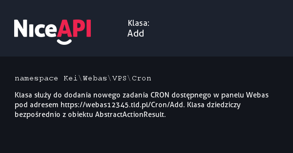 Klasa Add &middot; NiceAPI dla PHP 5.6