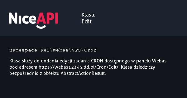 Klasa Edit &middot; NiceAPI dla PHP 5.6