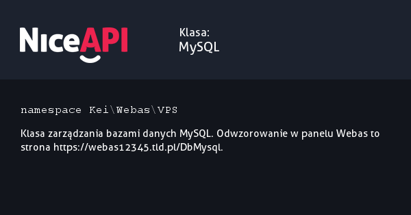 Klasa MySQL &middot; NiceAPI dla PHP 5.6