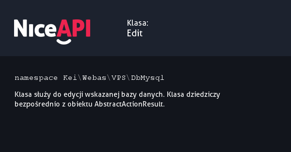 Klasa Edit &middot; NiceAPI dla PHP 5.6