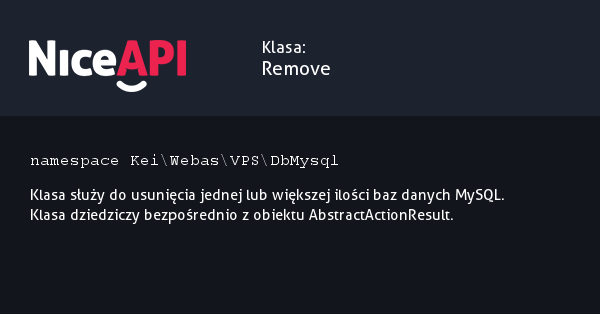 Klasa Remove &middot; NiceAPI dla PHP 5.6