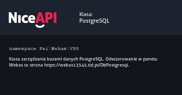 Klasa PostgreSQL &middot; NiceAPI dla PHP 5.6