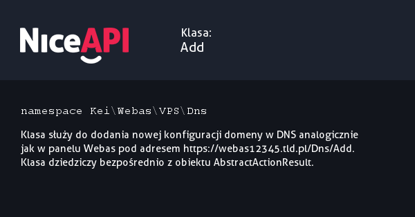 Klasa Add &middot; NiceAPI dla PHP 5.6