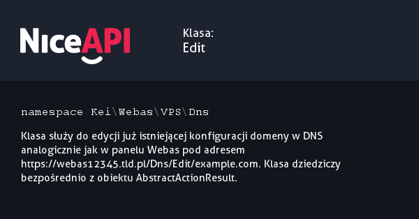 Klasa Edit &middot; NiceAPI dla PHP 5.6
