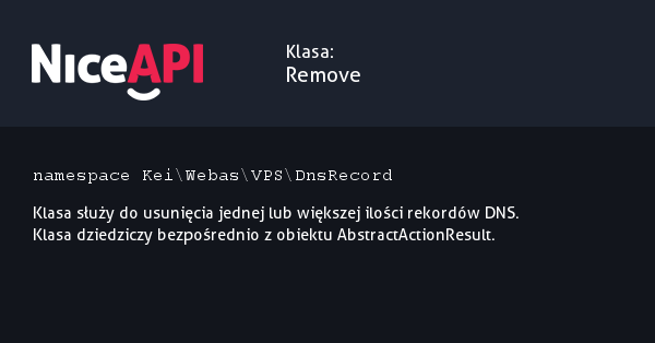 Klasa Remove &middot; NiceAPI dla PHP 5.6
