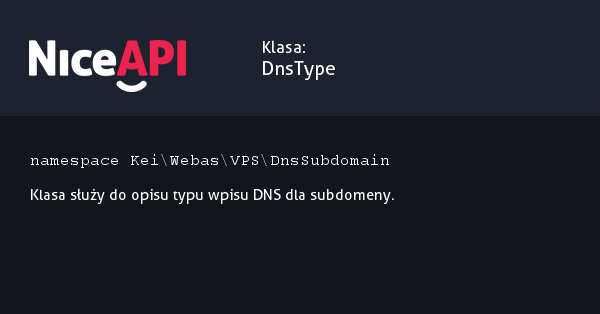 Klasa DnsType &middot; NiceAPI dla PHP 5.6
