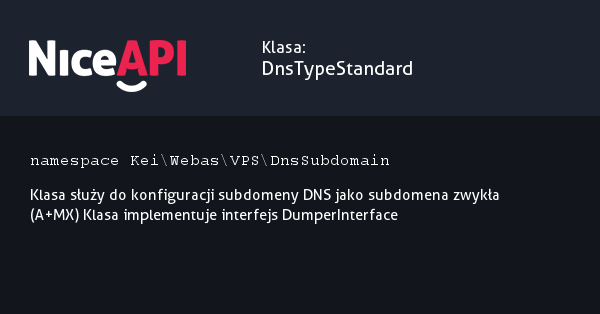 Klasa DnsTypeStandard &middot; NiceAPI dla PHP 5.6